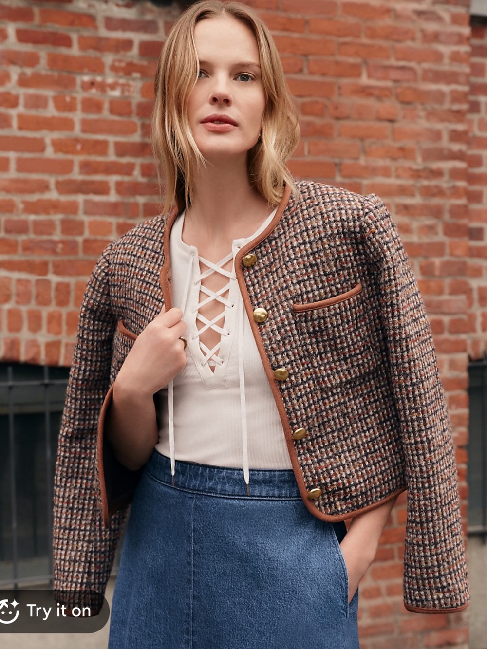 Ann Taylor Brown Tweed Blazer